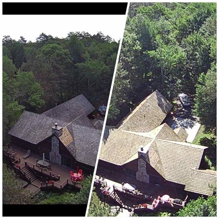 Cedar roof cleaning in minnesota removing moss and lichen without damage